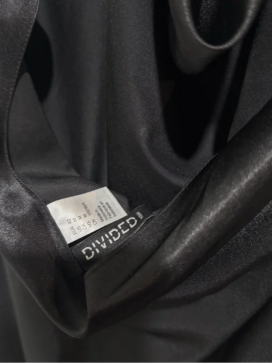 H&M Black Satin Backless Slip Dress - Picture 3 of 3